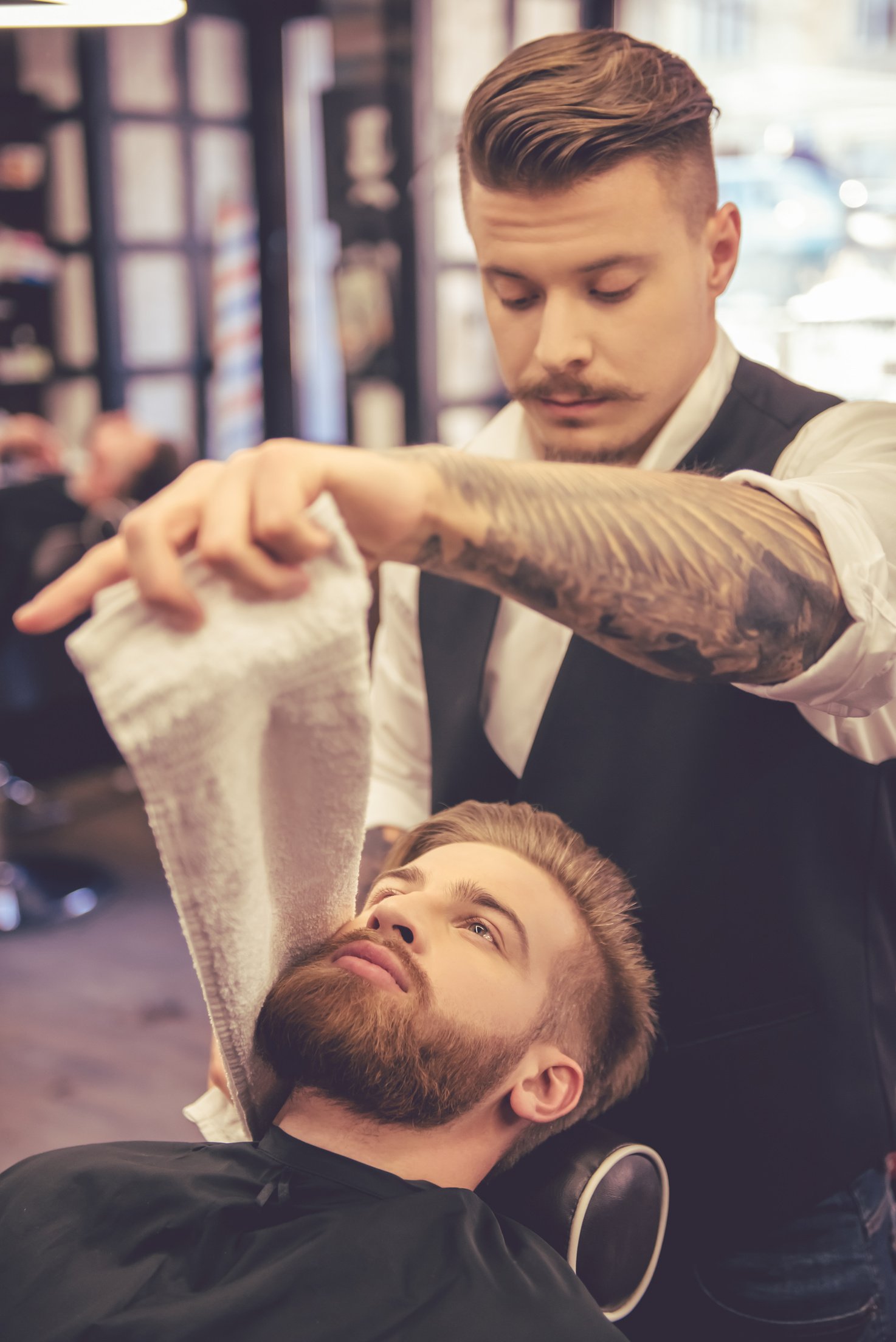 At the barber shop